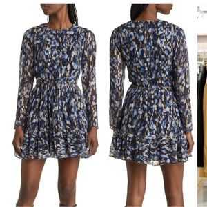 French Connection Blue and Gold Mini Dress